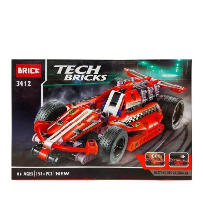 Bricks 3412 Dazzling Red Racing Car Building Block Set - Image 5